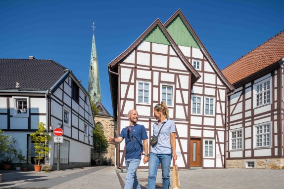 Der Ortskern von Delbrück mit den vielen schönen Fachwerkhäusern ©Teutoburger Wald Tourismus, D. Ketz